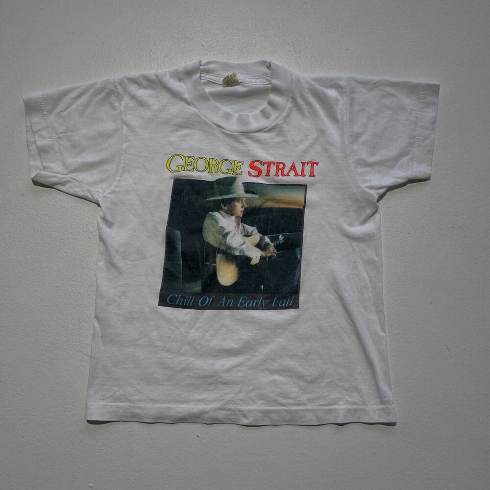 Vtg 80s KIDS George Straight Country Band T-Shirt Screen Stars Childs 10-12